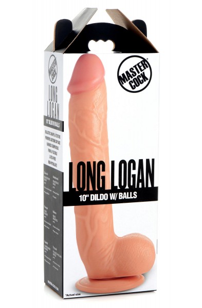 Long Logan 10 Inch Dildo With Balls - Light