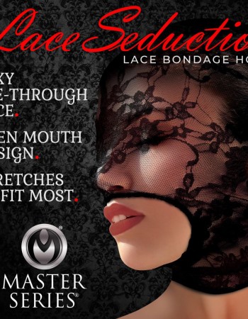 Lace Seduction Lace Bondage Hood - Black