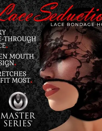 Lace Seduction Lace Bondage Hood - Black