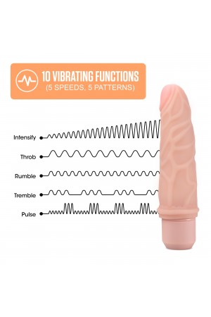 Dr. Skin Silicone - Dr. Robert - 7 Inch Vibrating  Dildo -Beige