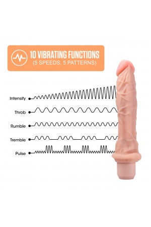 Dr. Skin Silicone - Dr. Richard - 9 Inch Vibrating Dildo -Beige