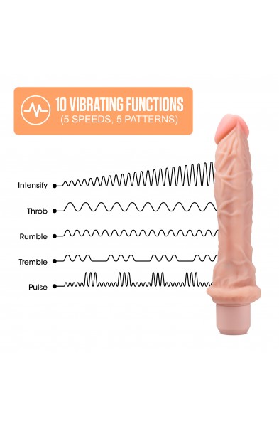 Dr. Skin Silicone - Dr. Richard - 9 Inch Vibrating Dildo -Beige