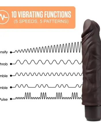 Dr. Skin Silicone - Dr. David - 8 Inch Vibrating  Dildo - Brown