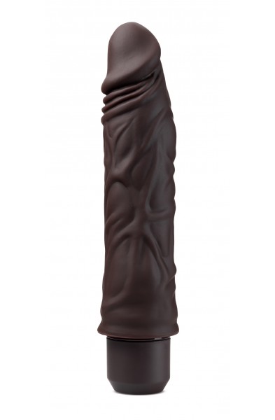 Dr. Skin Silicone - Dr. David - 8 Inch Vibrating  Dildo - Brown