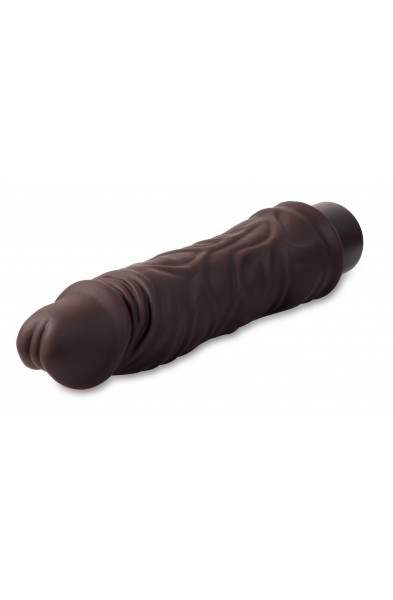 Dr. Skin Silicone - Dr. David - 8 Inch Vibrating  Dildo - Brown