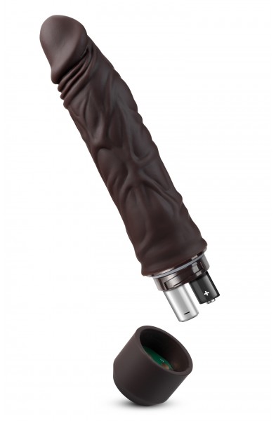 Dr. Skin Silicone - Dr. David - 8 Inch Vibrating  Dildo - Brown