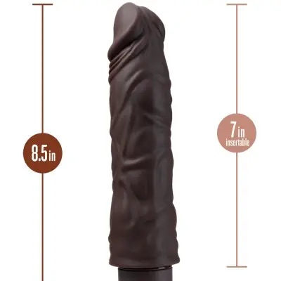 Dr. Skin Silicone - Dr. David - 8 Inch Vibrating  Dildo - Brown
