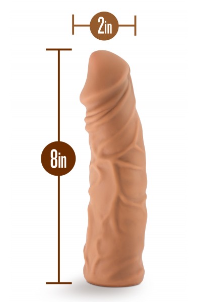 Lock on - Argonite - 8 Inch Dildo With Suction Cup Adapter - Mocha