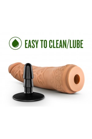 Lock on - Hexanite - 7.5 Inch Dildo With Suction  Cup Adapter - Mocha