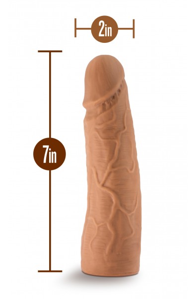 Lock on - Dynamite - 7 Inch Dildo With Suction Cup Adapter - Mocha