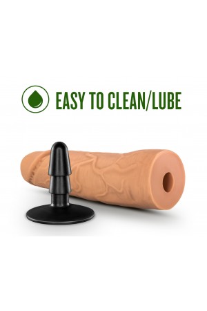 Lock on - Dynamite - 7 Inch Dildo With Suction Cup Adapter - Mocha