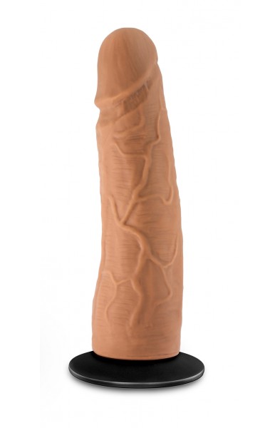 Lock on - Dynamite - 7 Inch Dildo With Suction Cup Adapter - Mocha