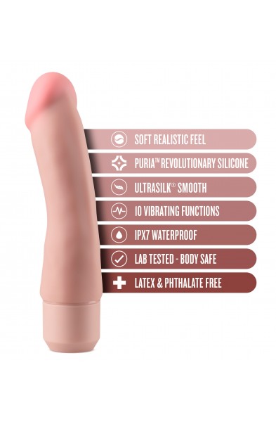 Dr. Skin Silicone  Dr. Steve - 7 Inch Vibrating Dildo - Beige