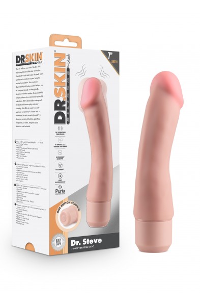 Dr. Skin Silicone  Dr. Steve - 7 Inch Vibrating Dildo - Beige