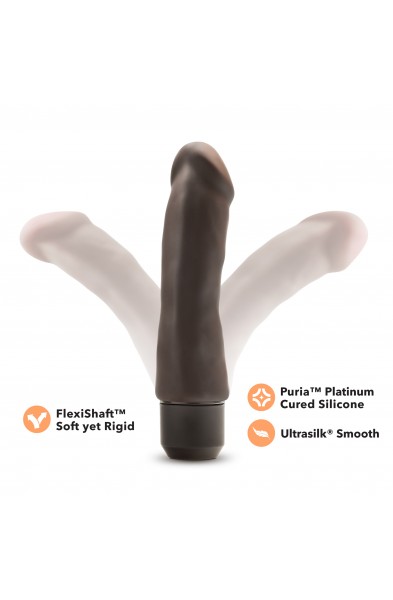 Dr. Skin Silicone  Dr. Steve - 7 Inch Vibrating  Dildo - Brown