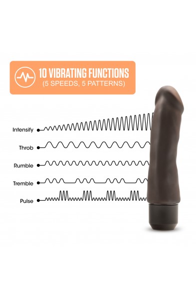 Dr. Skin Silicone  Dr. Steve - 7 Inch Vibrating  Dildo - Brown