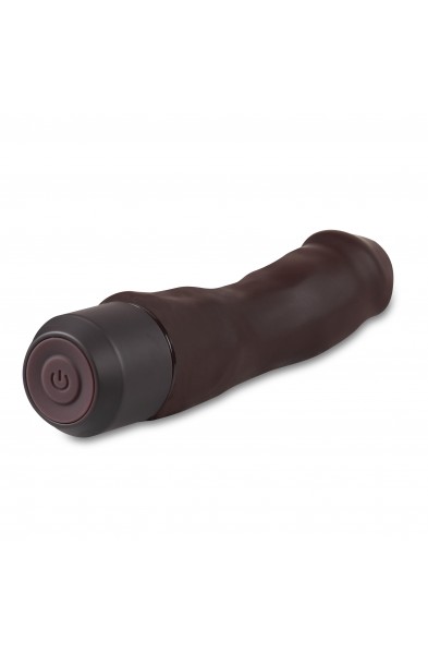 Dr. Skin Silicone  Dr. Steve - 7 Inch Vibrating  Dildo - Brown