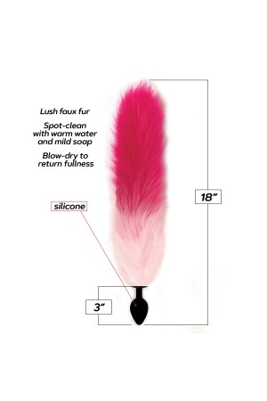 Foxy Fox Tail Silicone Butt Plug - Pink Gradient