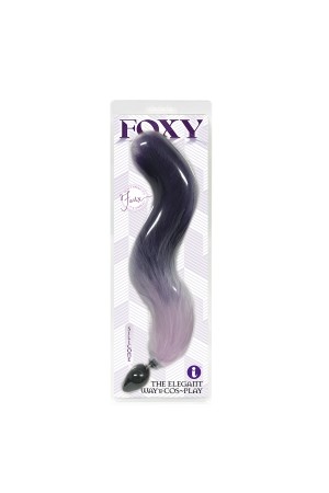 Foxy Fox Tail Silicone Butt Plug - Purple Gradient