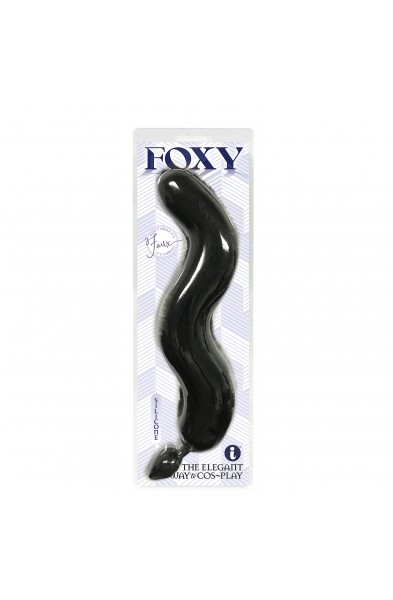 Foxy Fox Tail Silicone Butt Plug - Black