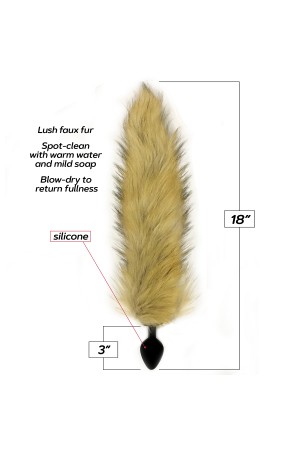 Foxy Fox Tail Silicone Butt Plug - Gold