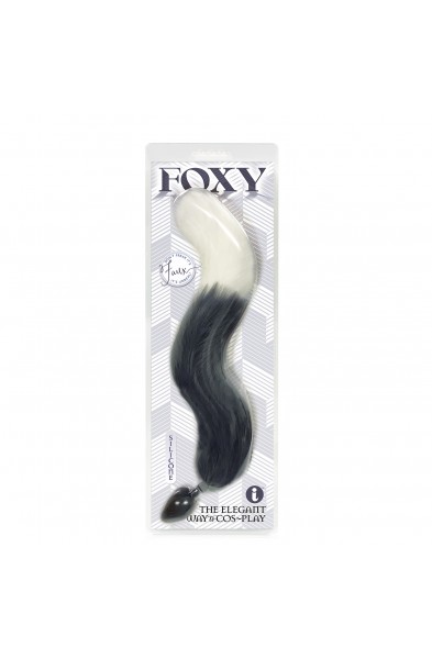 Foxy Fox Tail Silicone Butt Plug - Grey