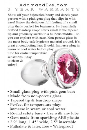 Pink Gem Glass Plug - Small - Pink