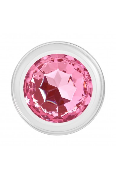 Pink Gem Glass Plug - Medium - Pink