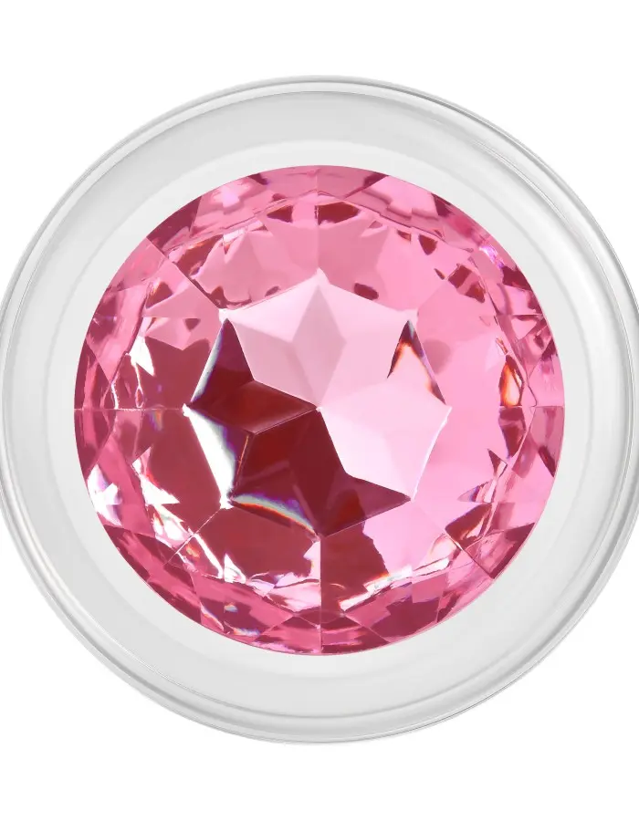 Pink Gem Glass Plug - Medium - Pink