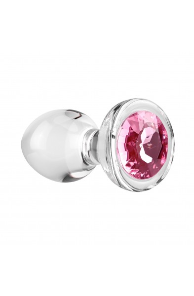 Pink Gem Glass Plug - Medium - Pink