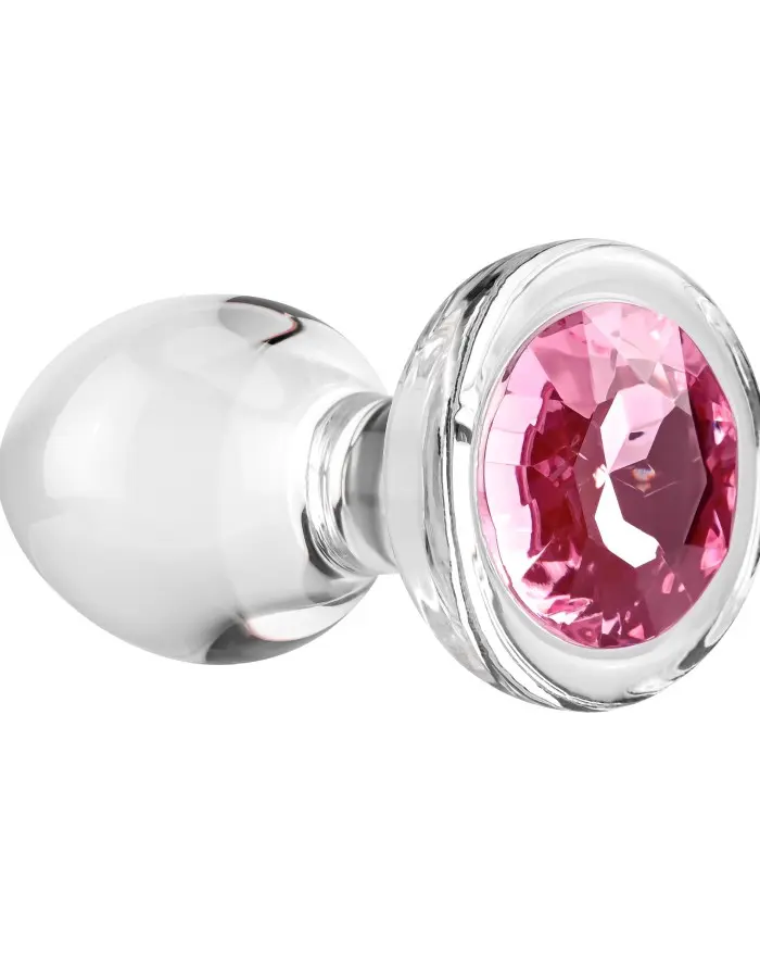 Pink Gem Glass Plug - Medium - Pink