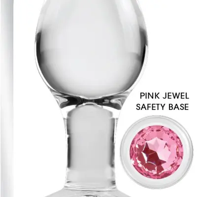 Pink Gem Glass Plug - Medium - Pink