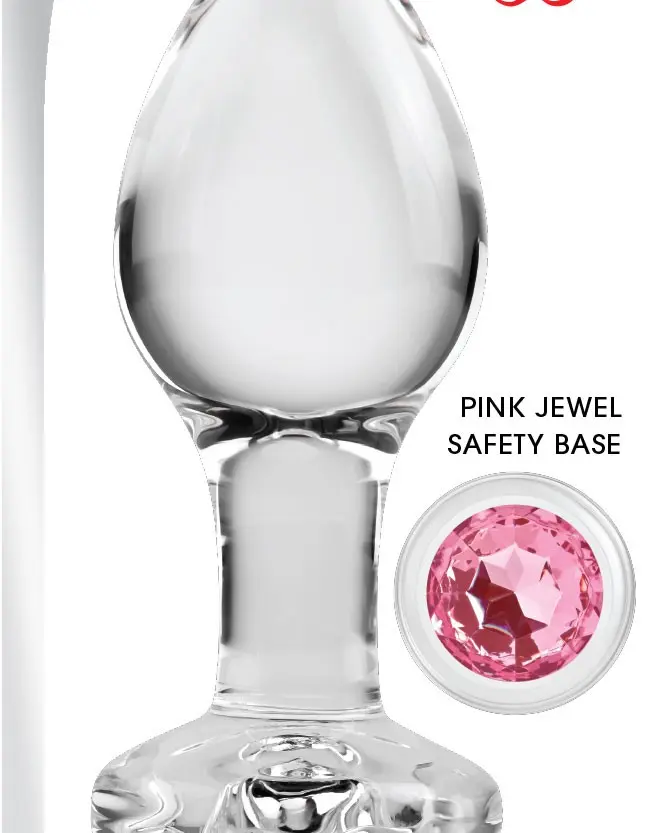 Pink Gem Glass Plug - Medium - Pink