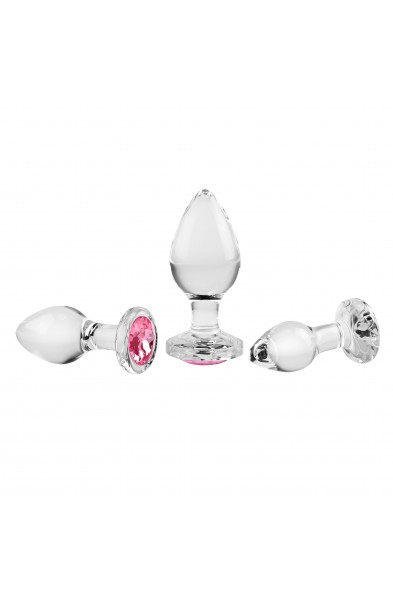 Pink Gem Glass Plug Set - Pink