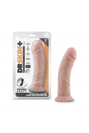 Dr. Skin Plus - 8 Inch Thick Posable Dildo - Vanilla