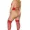 Garter Teddy - Queen Size- Lipstick Red