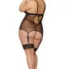 Garter Slip and G-String - Queen Size - Black