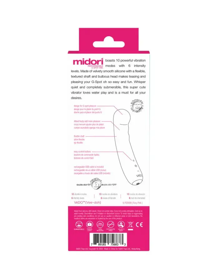 Midori Rechargeable G-Spot Vibe - Foxy Pink