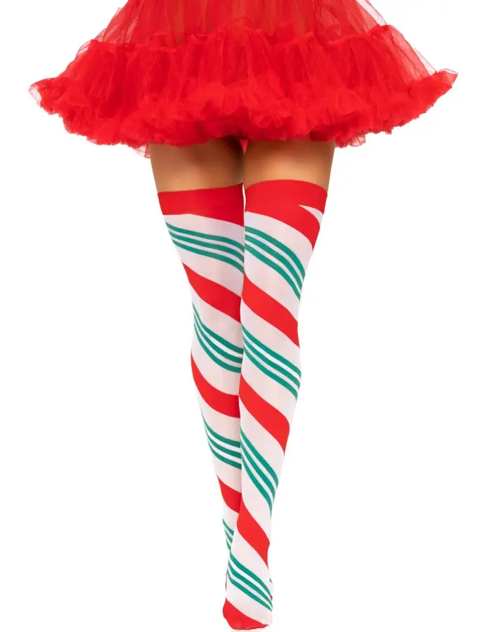 Holiday Ribbon Thigh High - Swirl