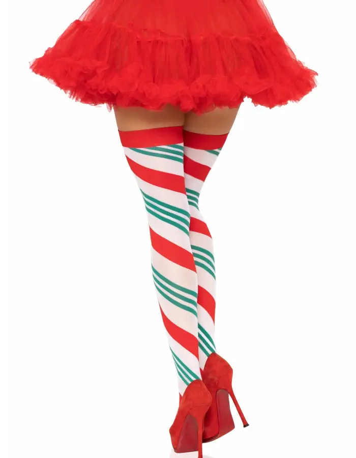 Holiday Ribbon Thigh High - Swirl