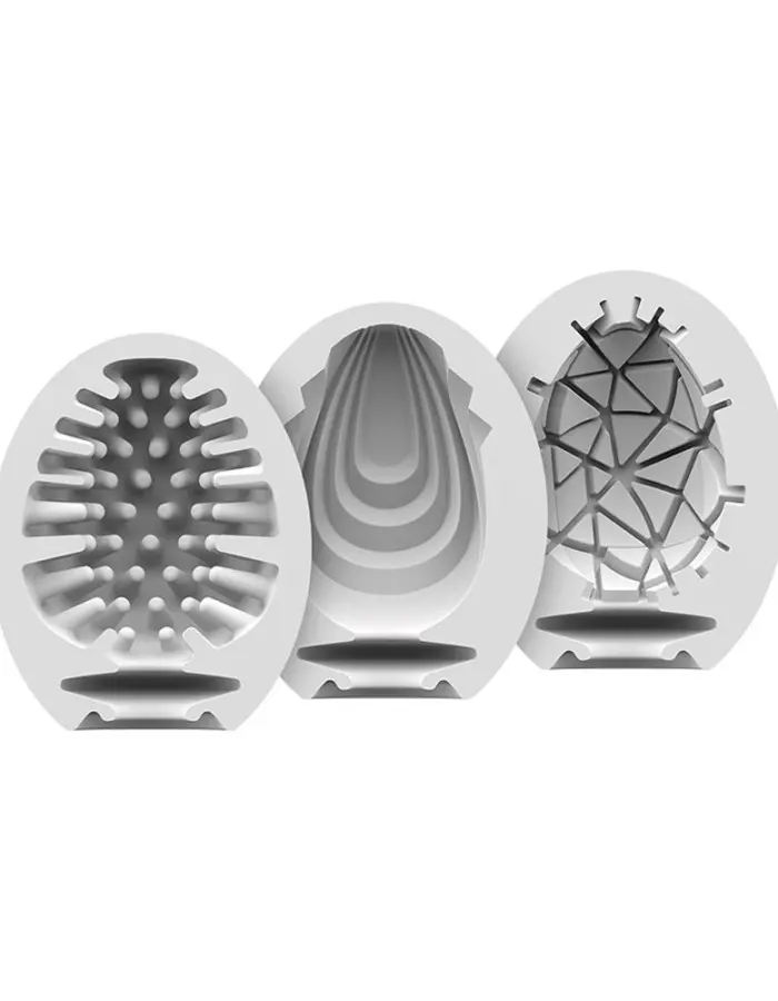 3 Pc Set Masturbator Egg - Naughty - Savage -  Crunchy