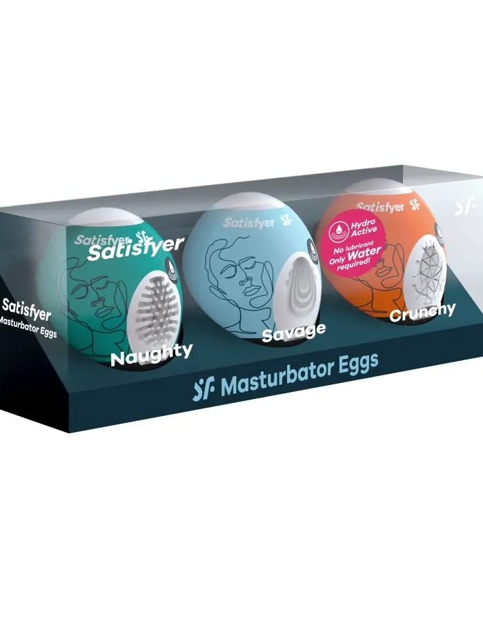 3 Pc Set Masturbator Egg - Naughty - Savage -  Crunchy