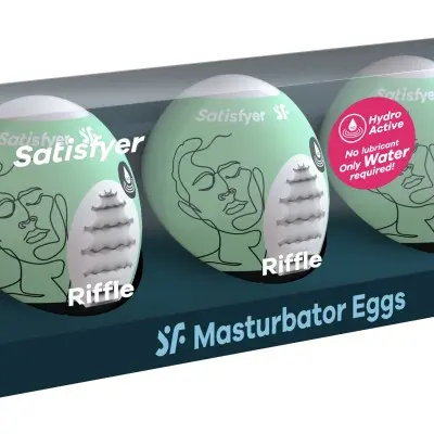 3 Pc Set Masturbator Egg - Riffle - Light Green