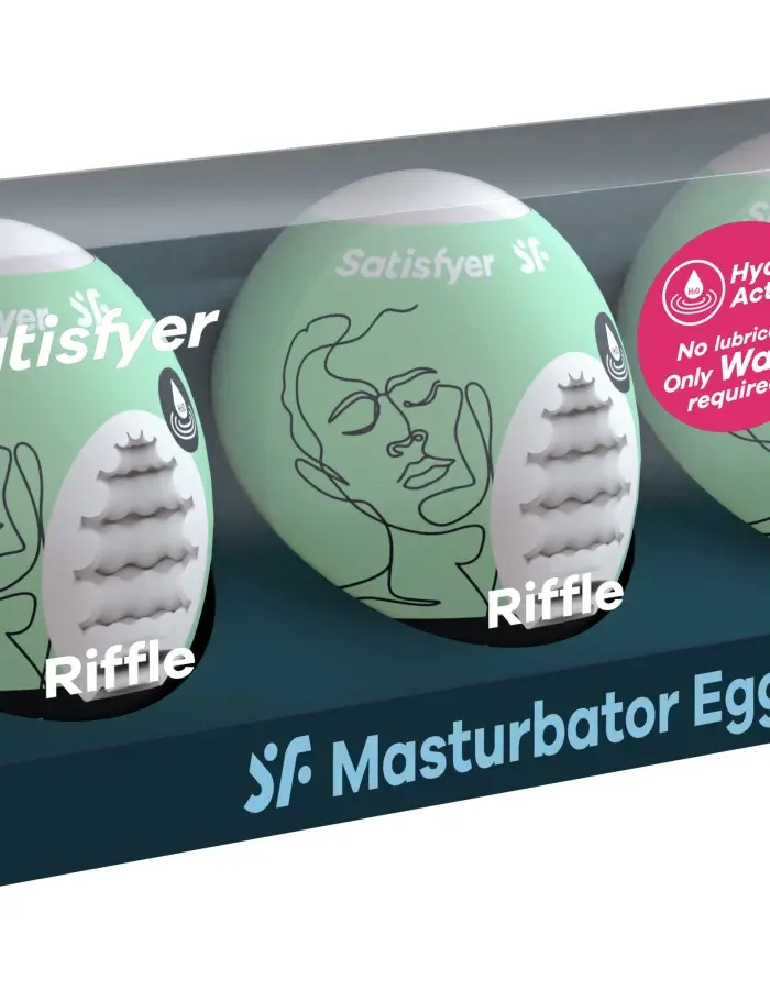 3 Pc Set Masturbator Egg - Riffle - Light Green