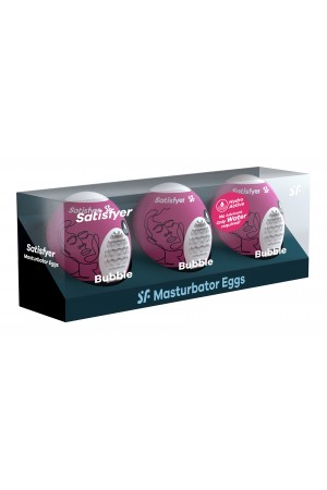 3 Pc Set Masturbator Egg - Bubble - Violet