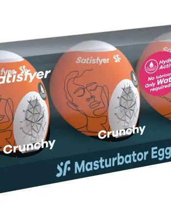 3 Pc Set Masturbator Egg - Crunchy - Orange