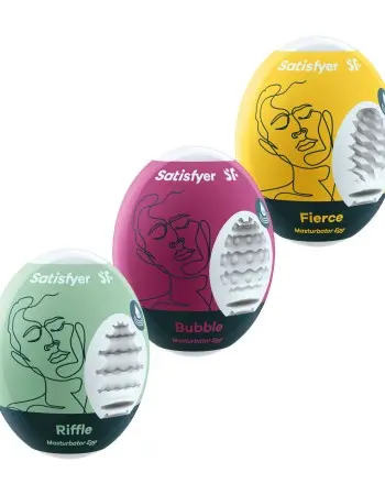 3 Pc Set Masturbator Egg - Riffle - Bubble - Fierce