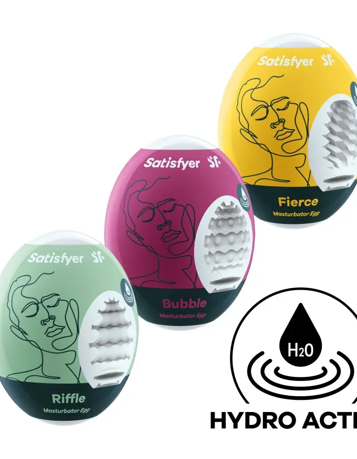 3 Pc Set Masturbator Egg - Riffle - Bubble - Fierce