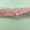 Satin Leg Garter - One Size - Baby Pink With White Lace