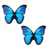 Beautiful Blue Black Glitter Butterfly Nipple Cover Pasties